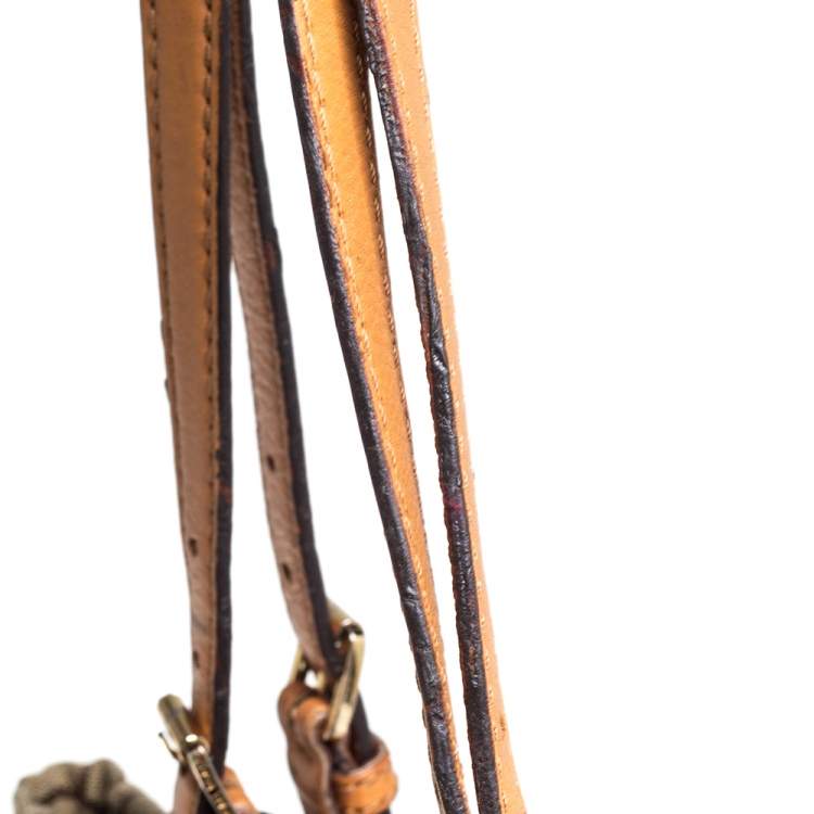 Pre Owned  MICHAEL Michael Kors Beige/Brown Signature Canvas and Leather Large Jet Set Tote