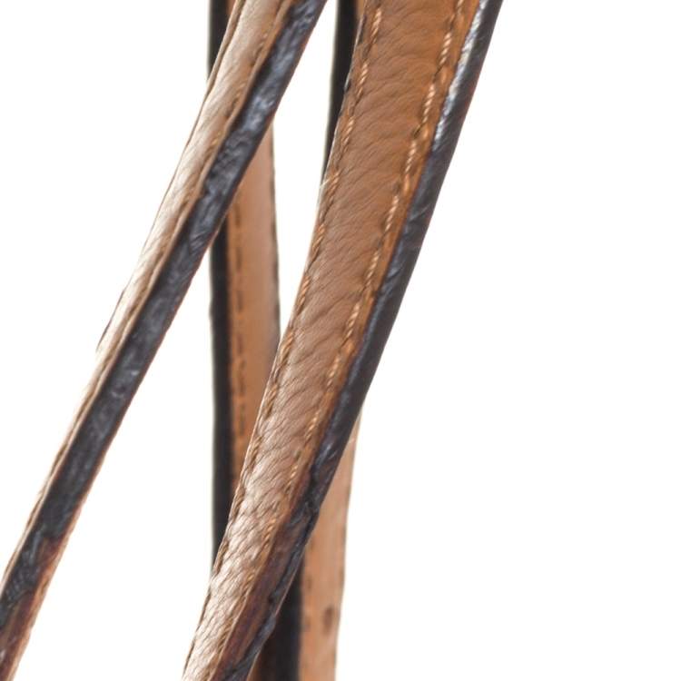 Pre Owned  MICHAEL Michael Kors Beige/Brown Signature Canvas and Leather Large Jet Set Tote