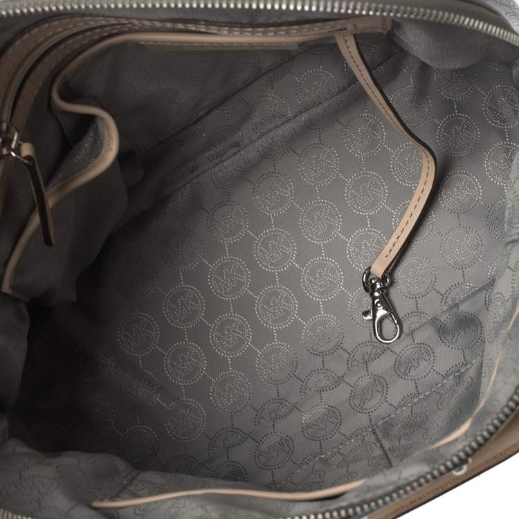 Pre Owned MICHAEL Michael Kors Metallic Signature Metallic Leather Cindy Satchel