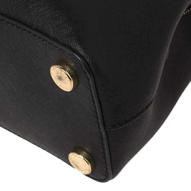 مملوكة مسبقًا MICHAEL Michael Kors Black Saffiano Leather Small Idina Satchel