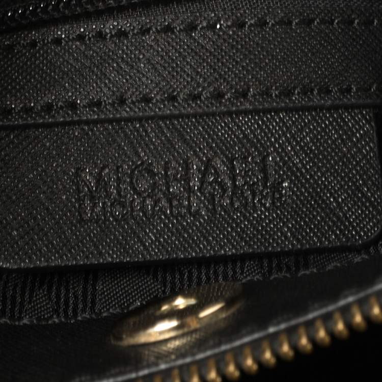 مملوكة مسبقًا MICHAEL Michael Kors Black Saffiano Leather Small Idina Satchel