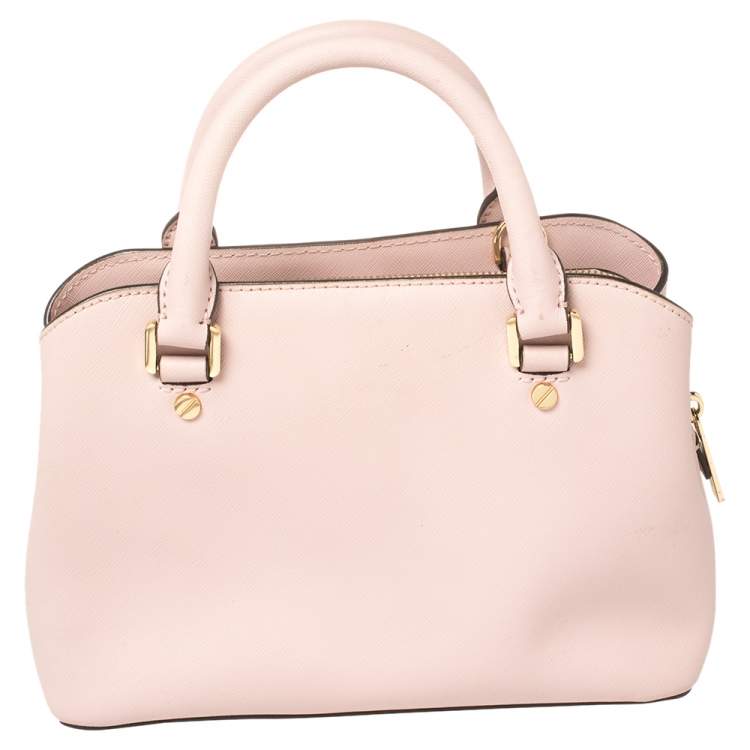 Pre Owned MICHAEL Michael Kors Pink Saffiano Leather Small Idina Satchel