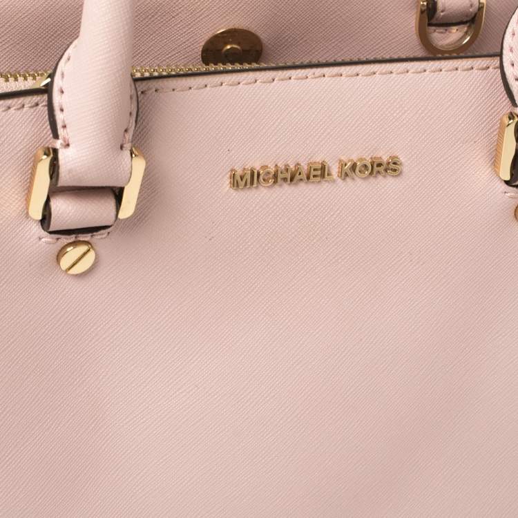 Pre Owned MICHAEL Michael Kors Pink Saffiano Leather Small Idina Satchel