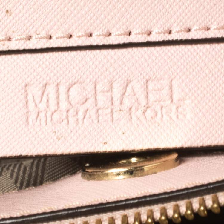 Pre Owned MICHAEL Michael Kors Pink Saffiano Leather Small Idina Satchel