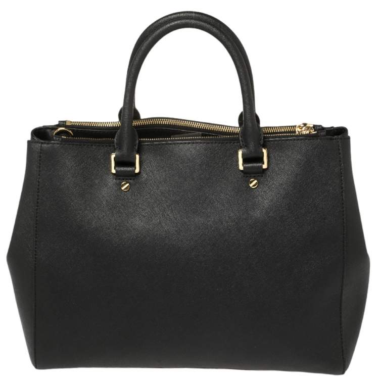 Pre Owned MICHAEL Michael Kors Black Saffiano Leather Large Sutton Tote