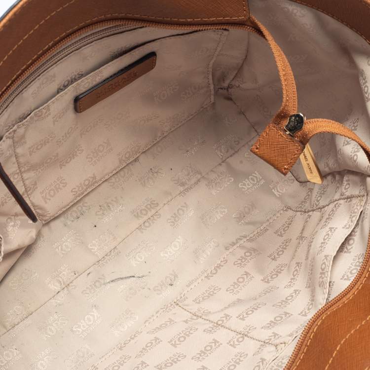 Pre Owned MICHAEL Michael Kors Brown Leather Jet Set Chain Shoulder Bag