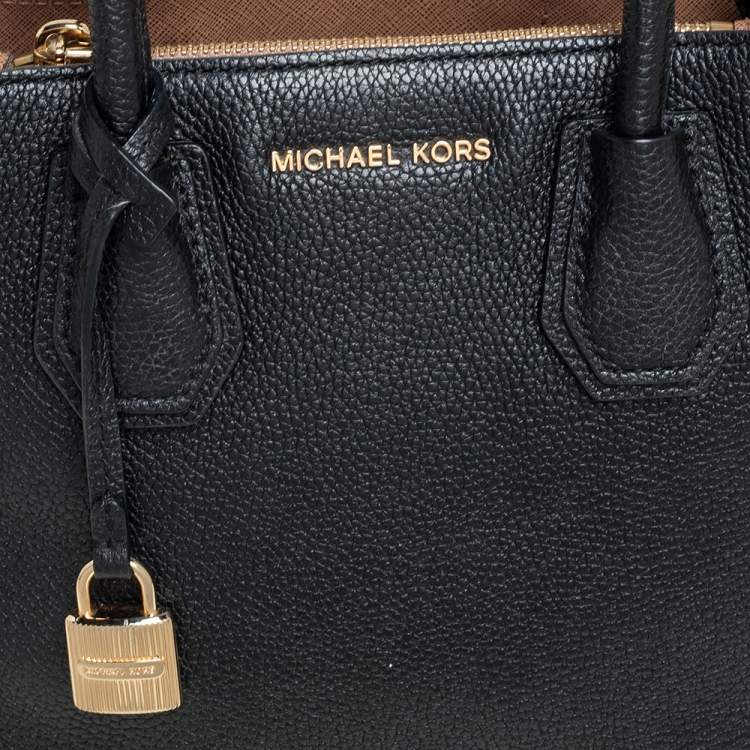 Pre Owned MICHAEL Michael Kors Black Leather Mini Mercer Tote