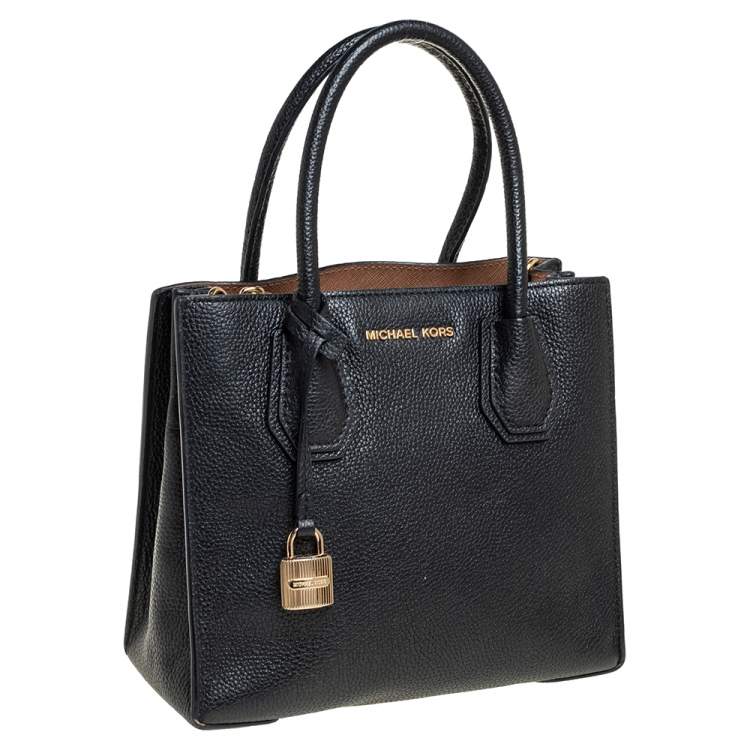 Pre Owned MICHAEL Michael Kors Black Leather Mini Mercer Tote