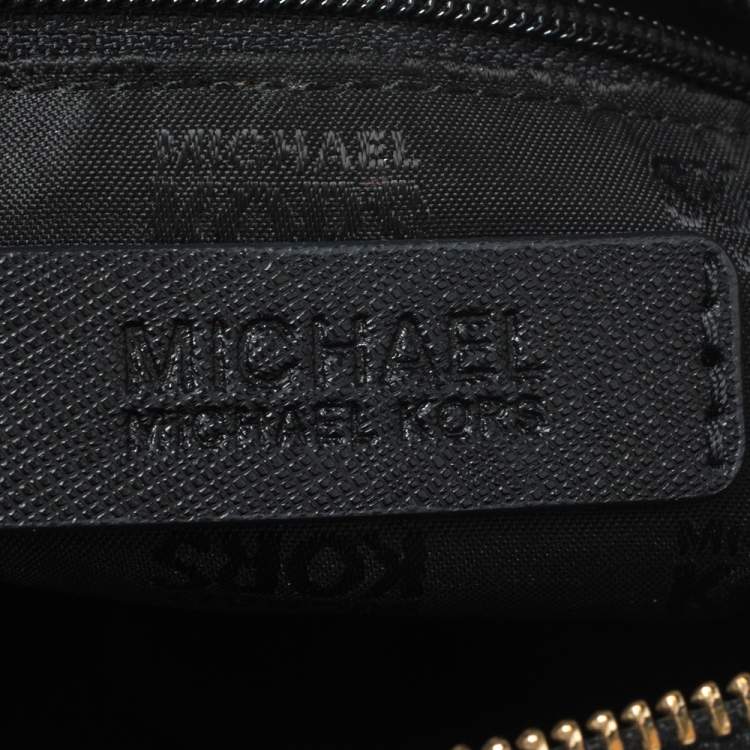 Pre Owned MICHAEL Michael Kors Black Leather Medium Cindy Dome Crossbody Bag