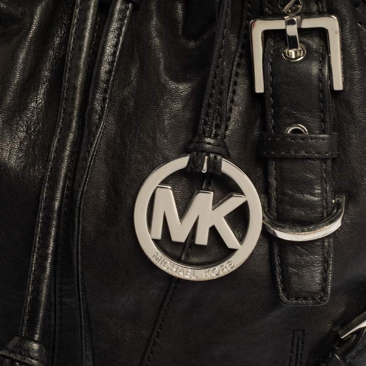 Pre Owned MICHAEL Michael Kors Black Leather Mila Shoulder Bag