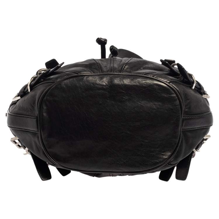 Pre Owned MICHAEL Michael Kors Black Leather Mila Shoulder Bag