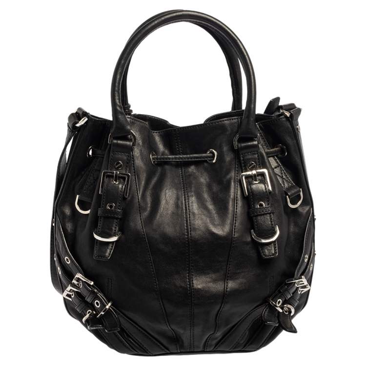 Pre Owned MICHAEL Michael Kors Black Leather Mila Shoulder Bag