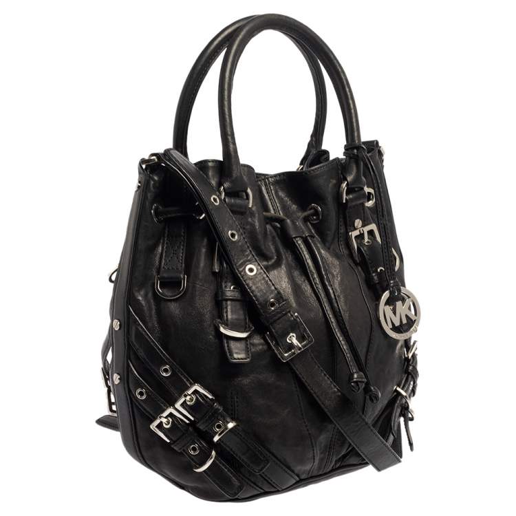 Pre Owned MICHAEL Michael Kors Black Leather Mila Shoulder Bag