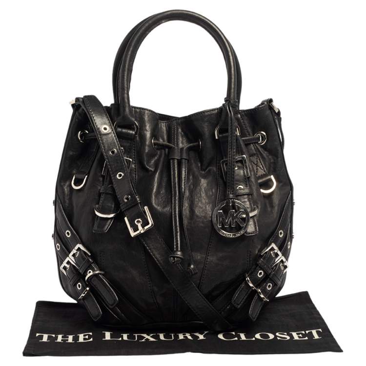 Pre Owned MICHAEL Michael Kors Black Leather Mila Shoulder Bag