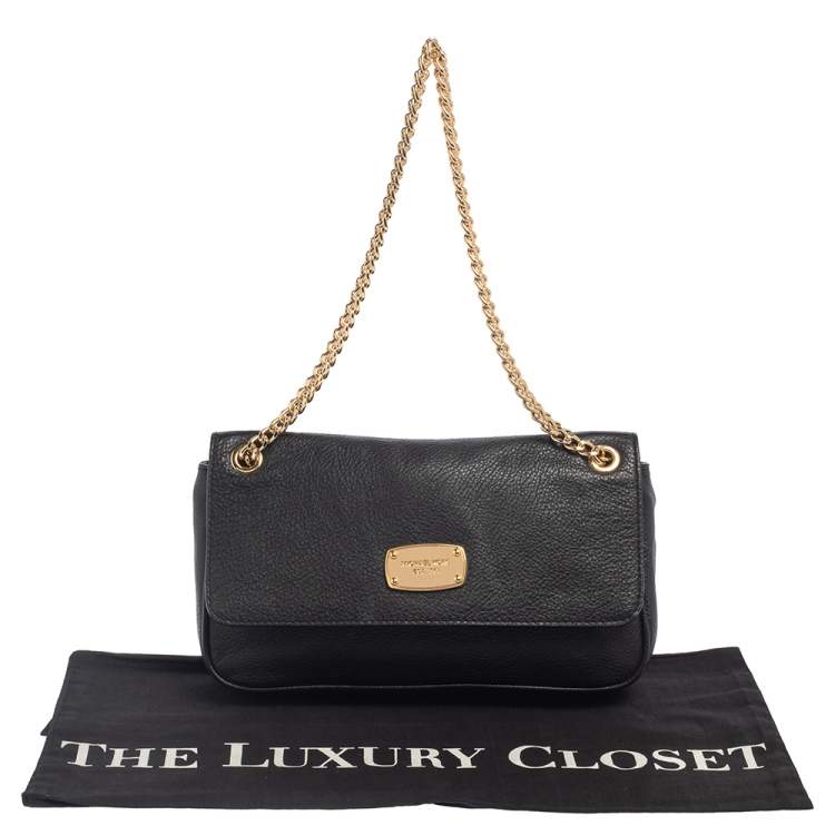 Pre Owned MICHAEL Michael Kors Black Leather Jet Set Chain Shoulder Bag