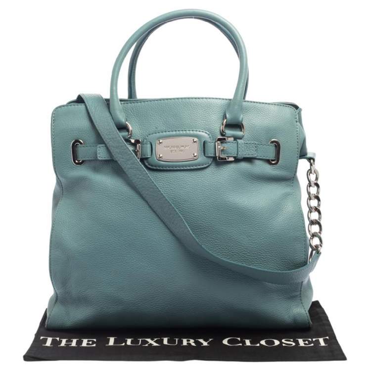Pre Owned MICHAEL Michael Kors Blue Leather Large Hamilton North South Tote