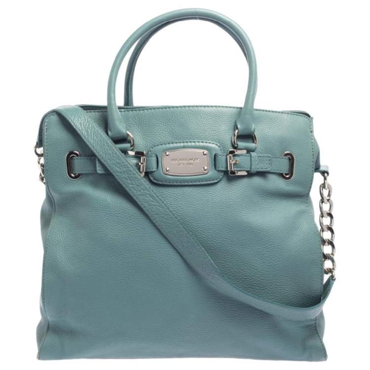 Pre Owned MICHAEL Michael Kors Blue Leather Large Hamilton North South Tote