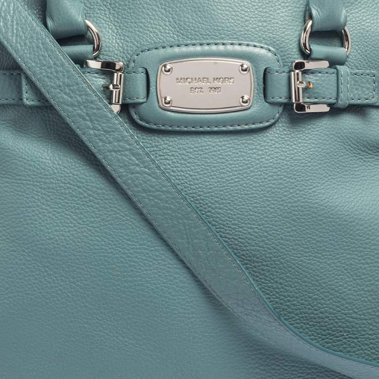 Pre Owned MICHAEL Michael Kors Blue Leather Large Hamilton North South Tote