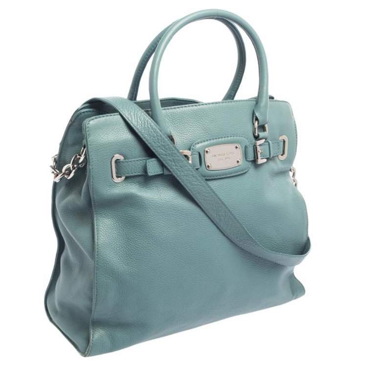 Pre Owned MICHAEL Michael Kors Blue Leather Large Hamilton North South Tote