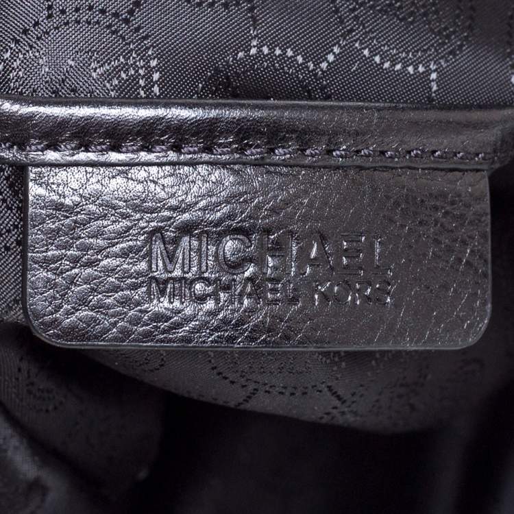Pre Owned MICHAEL Michael Kors Beige/Black Signature Canvas and Leather Jet Set Tote 