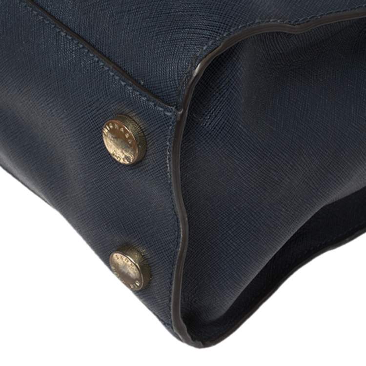 Pre Owned MICHAEL Michael Kors Navy Blue Saffiano Leather Dillon Tote