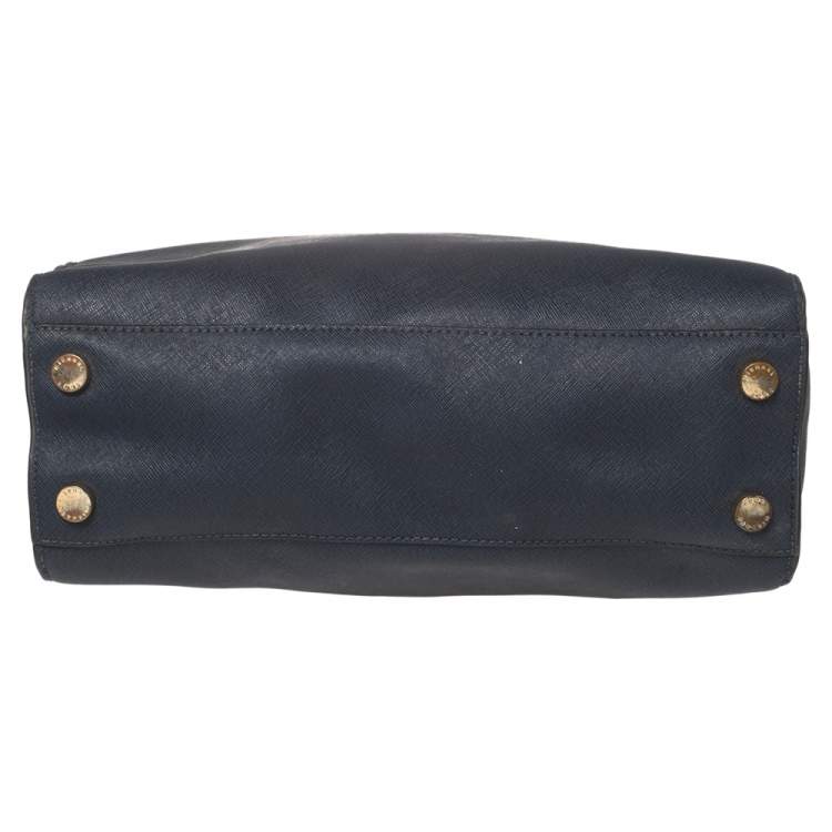 Pre Owned MICHAEL Michael Kors Navy Blue Saffiano Leather Dillon Tote