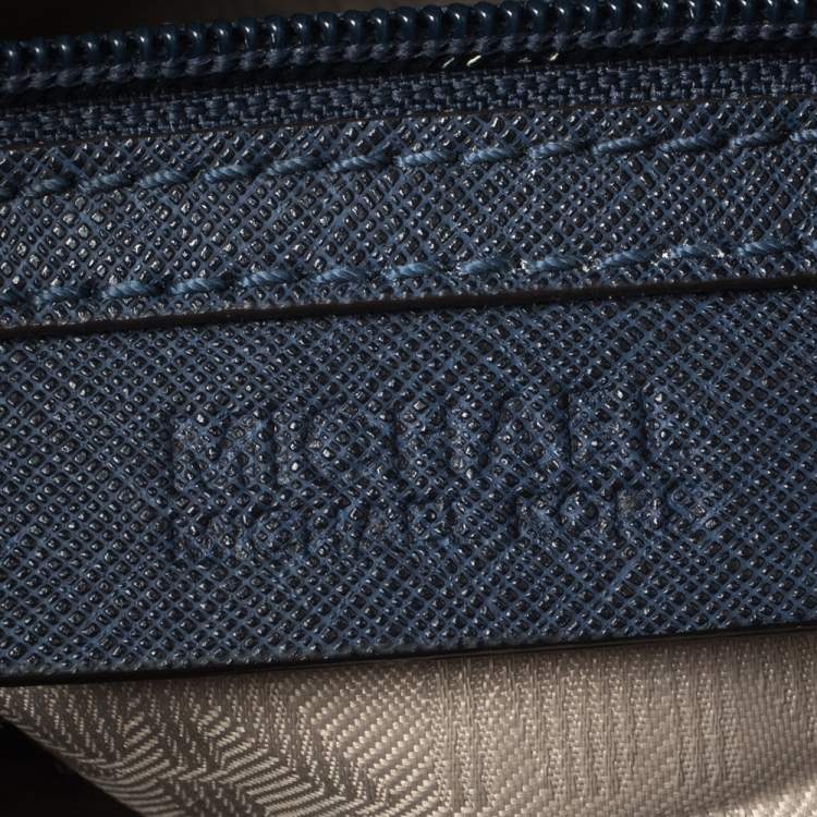 Pre Owned MICHAEL Michael Kors Navy Blue Saffiano Leather Dillon Tote