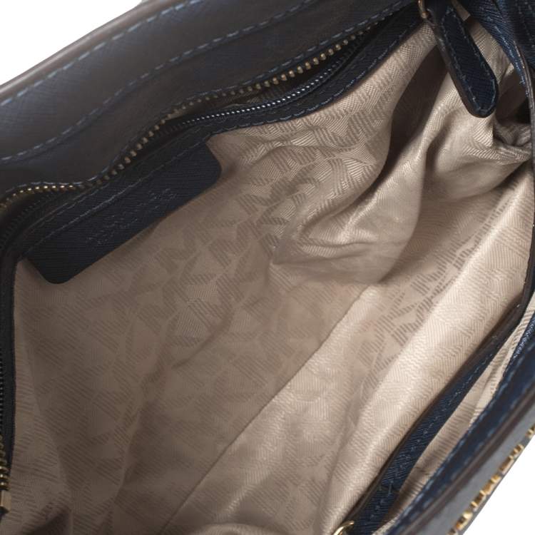Pre Owned MICHAEL Michael Kors Navy Blue Saffiano Leather Dillon Tote