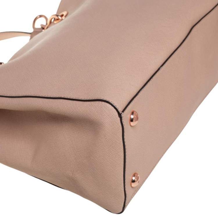Pre Owned MICHAEL Michael Kors Nude Pink Saffiano Leather Cynthia Tote