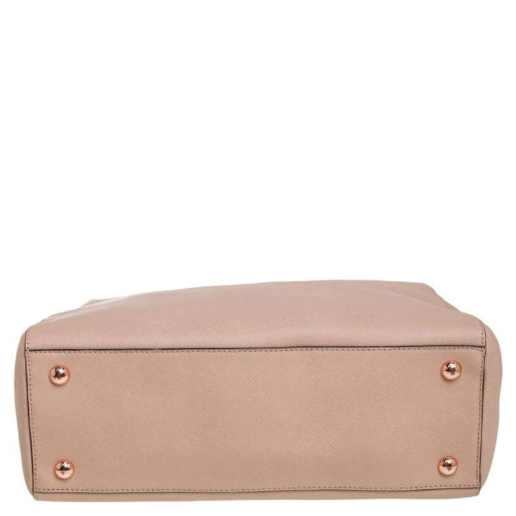 Pre Owned MICHAEL Michael Kors Nude Pink Saffiano Leather Cynthia Tote