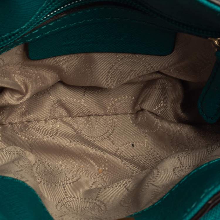 Pre Owned MICHAEL Michael Kors Green Leather Mini Hamilton Crossbody Bag