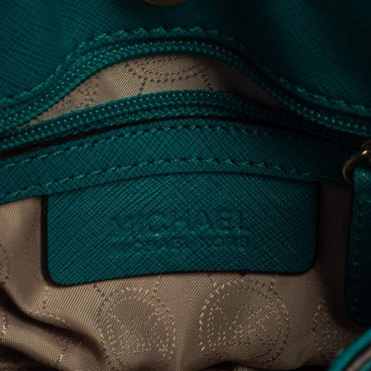 Pre Owned MICHAEL Michael Kors Green Leather Mini Hamilton Crossbody Bag