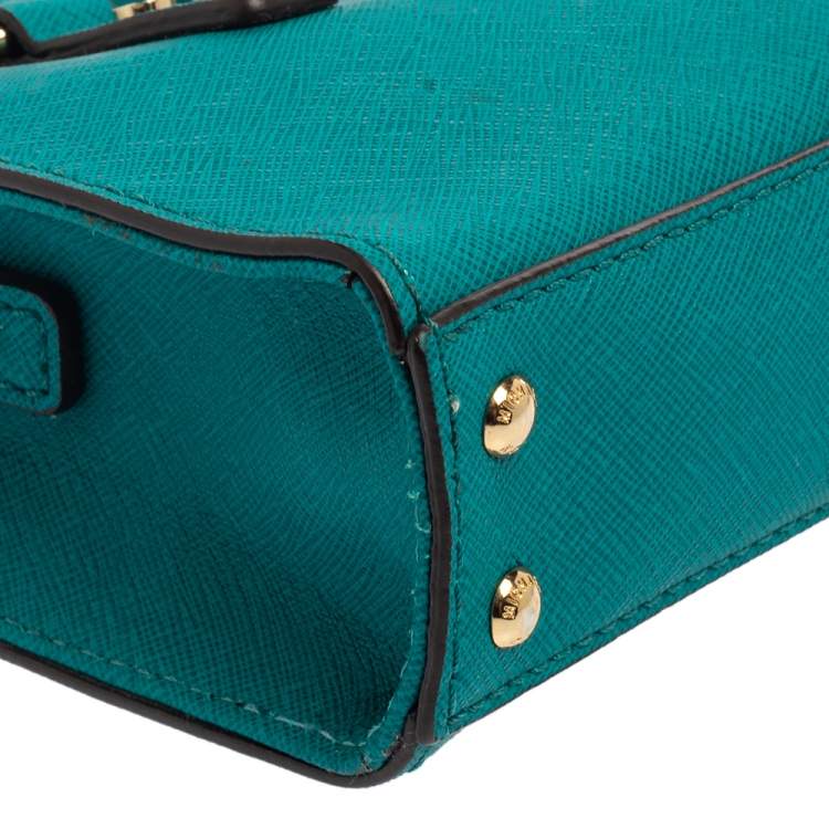Pre Owned MICHAEL Michael Kors Green Leather Mini Hamilton Crossbody Bag