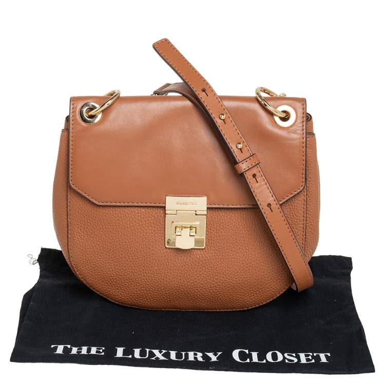 Pre Owned MICHAEL Michael Kors Tan Leather Cecelia Shoulder Bag