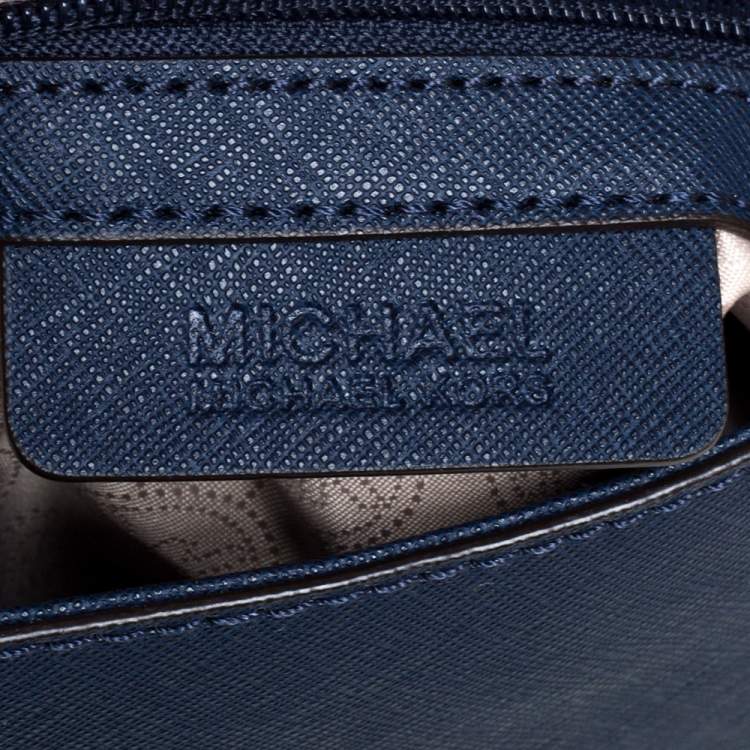 Pre Owned MICHAEL Michael Kors Navy Blue Leather Hamilton Shoulder Bag