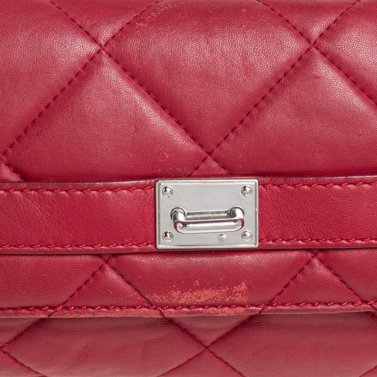 Pre Owned MICHAEL Michael Kors Red Leather Flap Shoulder Bag