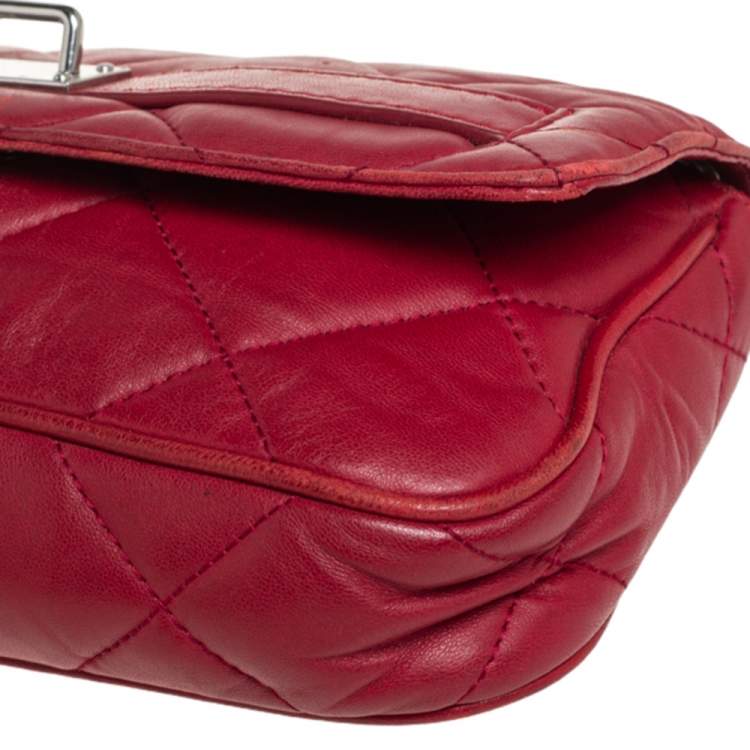 Pre Owned MICHAEL Michael Kors Red Leather Flap Shoulder Bag