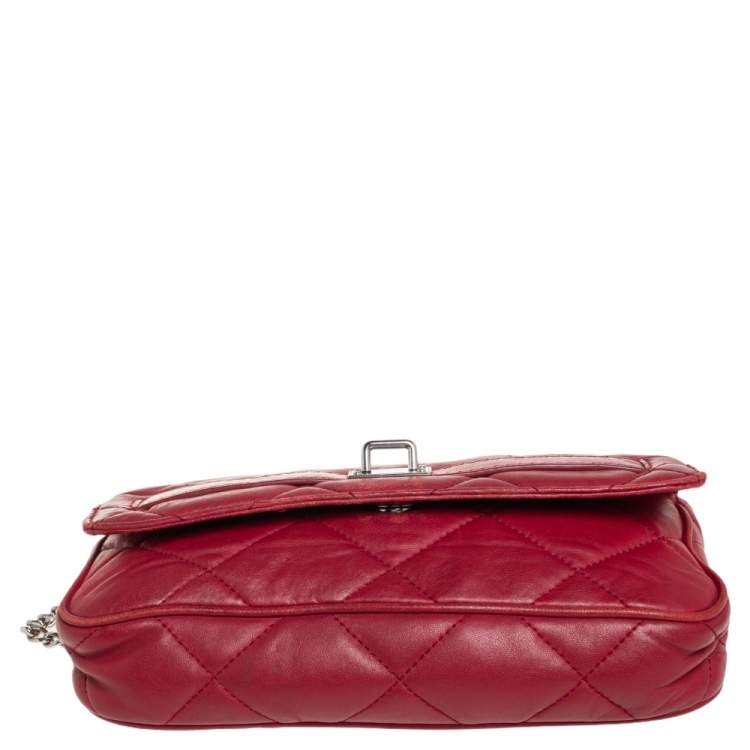 Pre Owned MICHAEL Michael Kors Red Leather Flap Shoulder Bag