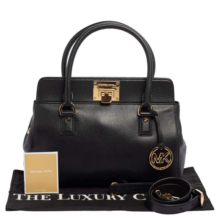 Pre Owned MICHAEL Michael Kors Black Leather Astrid Satchel