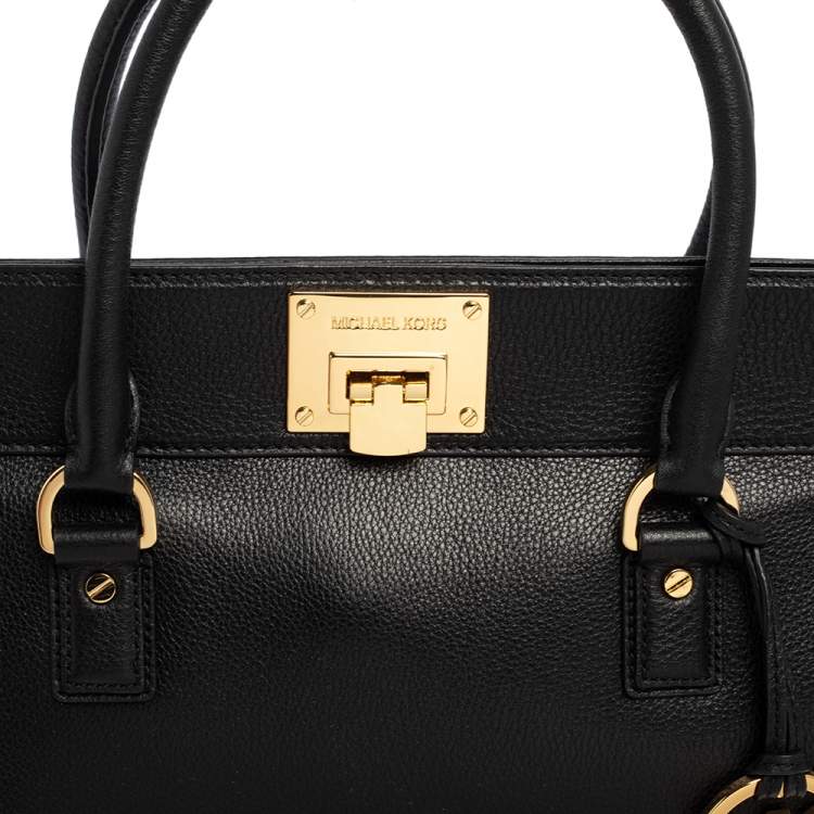 Pre Owned MICHAEL Michael Kors Black Leather Astrid Satchel