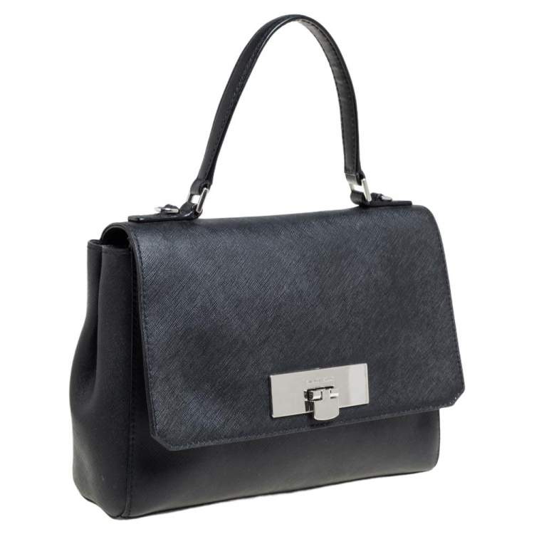 Pre Owned MICHAEL Michael Kors Black Leather Callie Top Handle Bag
