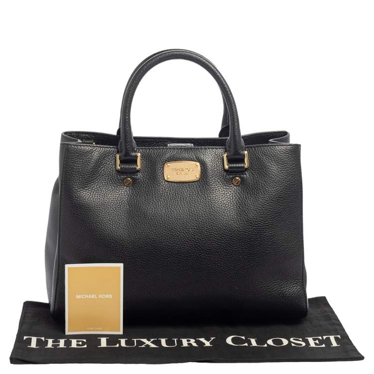 مملوكة مسبقًا MICHAEL Michael Kors Black Leather Satchel