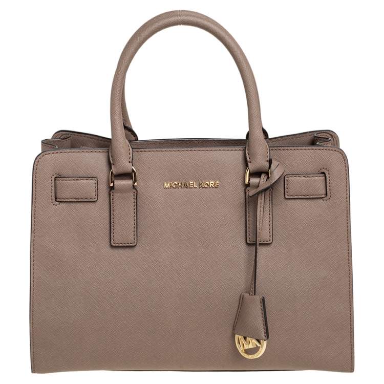 Pre Owned MICHAEL Michael Kors Brown Saffiano Leather Dillon Tote