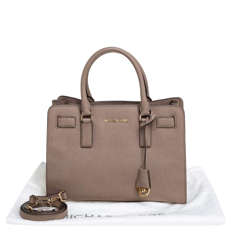 Pre Owned MICHAEL Michael Kors Brown Saffiano Leather Dillon Tote