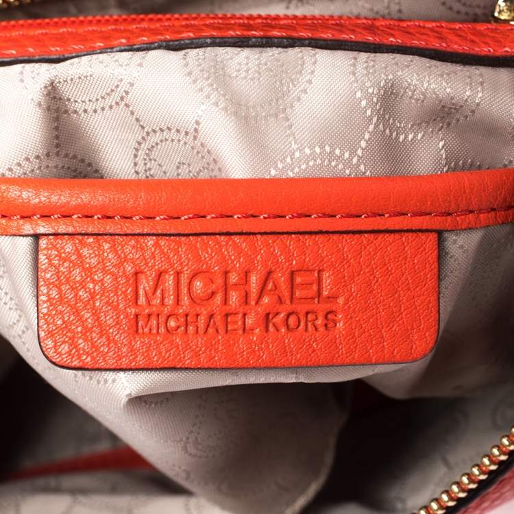 Pre Owned MICHAEL Michael Kors Candy Red Soft Leather Tassel Hobo