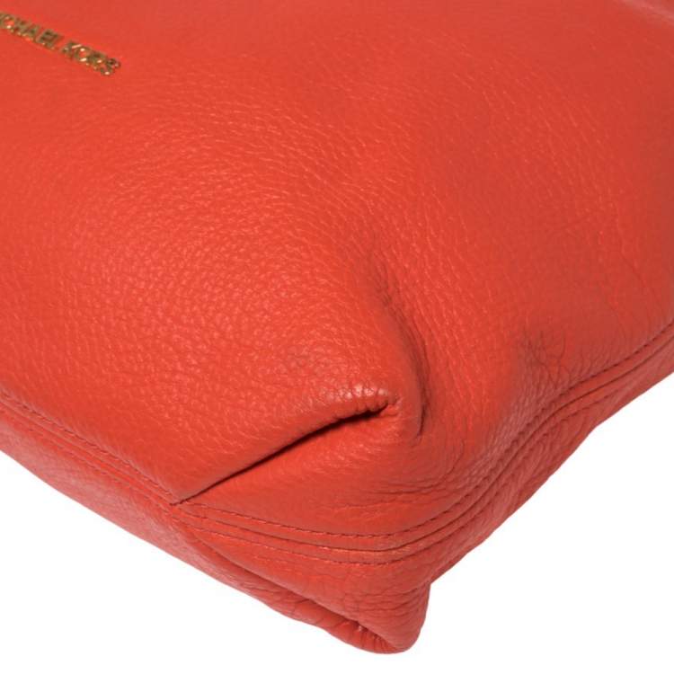 Pre Owned MICHAEL Michael Kors Candy Red Soft Leather Tassel Hobo