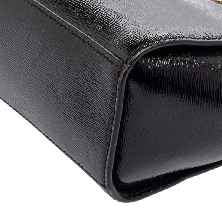 Pre Owned MICHAEL Michael Kors Black Patent Leather Small Selma Crossbody Bag