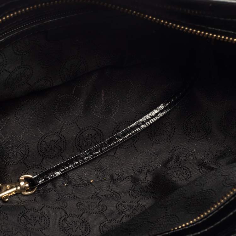 Pre Owned MICHAEL Michael Kors Black Patent Leather Small Selma Crossbody Bag