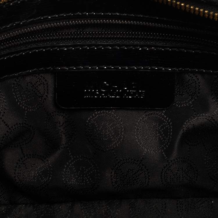 Pre Owned MICHAEL Michael Kors Black Patent Leather Small Selma Crossbody Bag