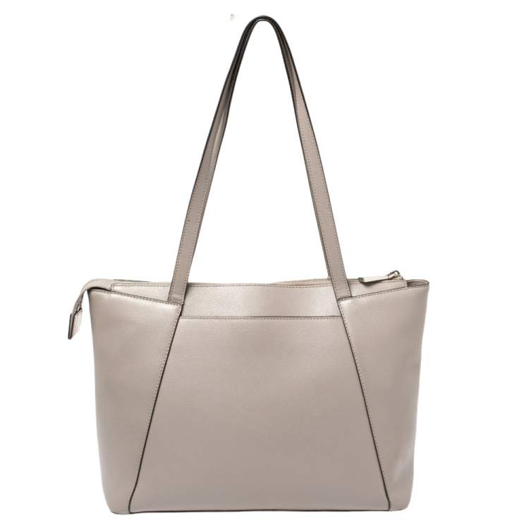 Pre Owned MICHAEL Michael Kors Grey Leather Medium Maddie Tote